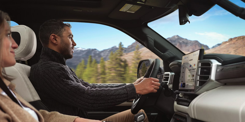 2025 Toyota Sequoia, front seats and infotainment